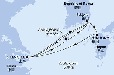9 nights Asian cruise on MSC Bellissima
from 🇨🇳 Shanghai