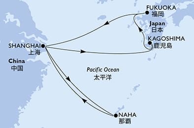 9 nights Asian cruise on MSC Bellissima
from 🇨🇳 Shanghai