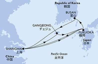 9 nights Asian cruise on MSC Bellissima
from 🇨🇳 Shanghai