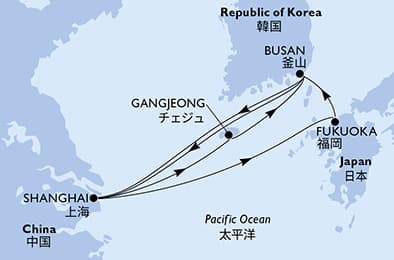 9 nights Asian cruise on MSC Bellissima
from 🇨🇳 Shanghai
