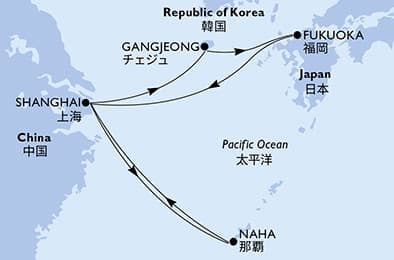 8 nights Asian cruise on MSC Bellissima
from 🇨🇳 Shanghai