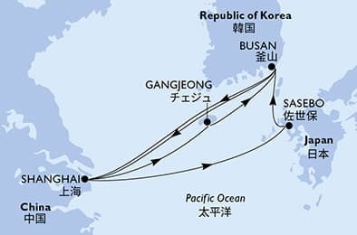 9 nights Asian cruise on MSC Bellissima
from 🇨🇳 Shanghai