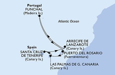 6 nights Mediterranean cruise on MSC Euribia
from 🇪🇸 Las Palmas