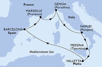 7 nights Mediterranean cruise on MSC World Europa
from 🇮🇹 Genova