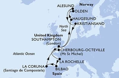 14 nights North European cruise on MSC Virtuosa
from ๐ฌ๐ง Southampton