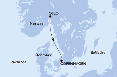 1 night North European cruise on MSC Magnifica
from 🇳🇴 Oslo to 🇩🇰 Copenhagen