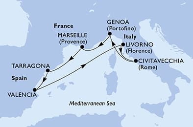 7 nights Mediterranean cruise on MSC Orchestra
from ๐ช๐ธ Valencia