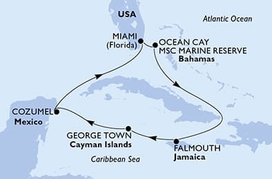 7 nights Caribbean cruise on MSC Seaside
from 🇺🇸 Miami