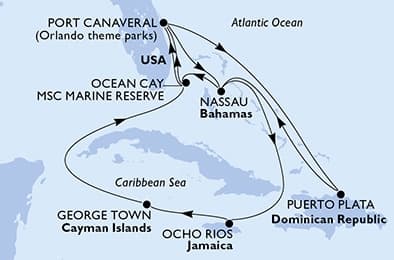 14 nights Caribbean cruise on MSC Seashore
from 🇺🇸 Port Canaveral