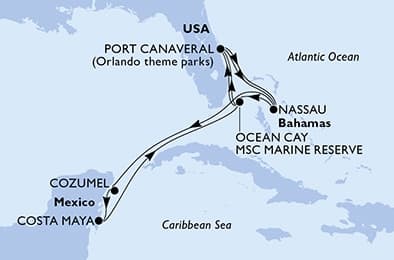 10 nights Caribbean cruise on MSC Seashore
from 🇺🇸 Port Canaveral