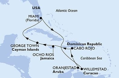 10 nights Caribbean cruise on MSC Poesia
from 🇺🇸 Miami