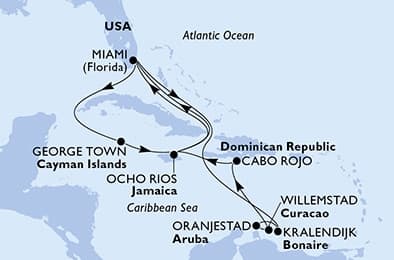 15 nights Caribbean cruise on MSC Poesia
from ๐บ๐ธ Miami