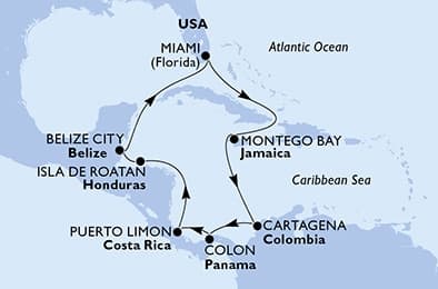 11 nights Caribbean cruise on MSC Poesia
from 🇺🇸 Miami