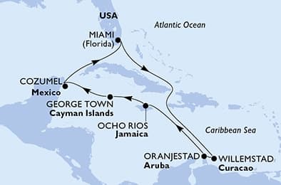 10 nights Caribbean cruise on MSC Poesia
from 🇺🇸 Miami