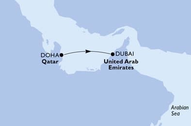 2 nights Extraordinary cruise on MSC World Europa
from 🇶🇦 Doha to 🇦🇪 Dubai