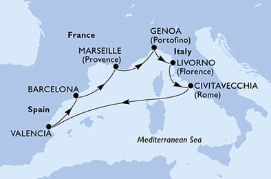 7 nights Mediterranean cruise on MSC Orchestra
from ๐ซ๐ท Marseille