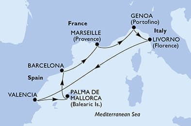 7 nights Mediterranean cruise on MSC Orchestra
from 🇫🇷 Marseille