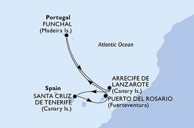 5 nights Mediterranean cruise on MSC Fantasia
from 🇪🇸 Lanzarote