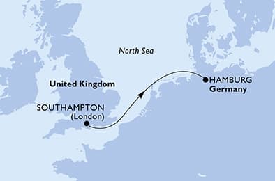 2 nights North European cruise on MSC Preziosa
from 🇬🇧 Southampton to 🇩🇪 Hamburg