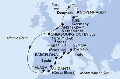 12 nights North European cruise on MSC Euribia
from 🇩🇪 Kiel to 🇮🇹 Genova