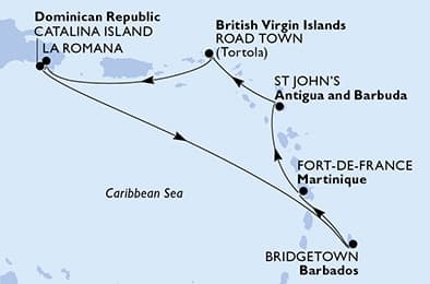 7 nights Caribbean cruise on MSC Opera
from 🇩🇴 La Romana