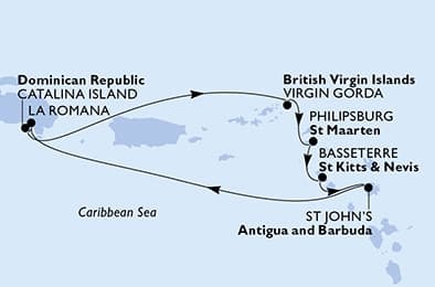 7 nights Caribbean cruise on MSC Opera
from 🇩🇴 La Romana