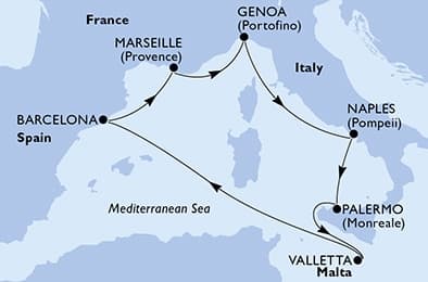 7 nights Mediterranean cruise on MSC Seaview
from 🇮🇹 Genova