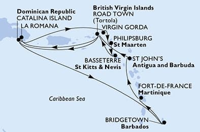 14 nights Caribbean cruise on MSC Opera
from 🇧🇧 Bridgetown