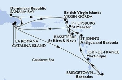 14 nights Caribbean cruise on MSC Opera
from 🇧🇧 Bridgetown