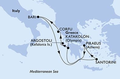 7 nights Mediterranean cruise on MSC Sinfonia
from 🇮🇹 Bari