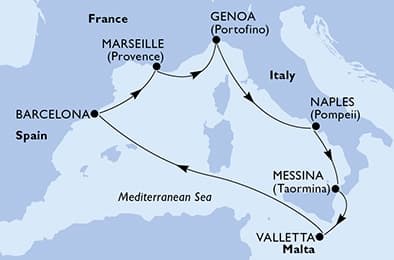 7 nights Mediterranean cruise on MSC Magnifica
from 🇫🇷 Marseille