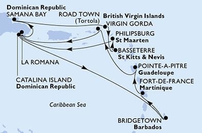 14 nights Caribbean cruise on MSC Opera
from 🇩🇴 La Romana