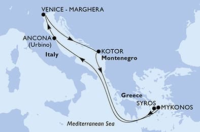 7 nights Mediterranean cruise on MSC Lirica
from 🇮🇹 Venice