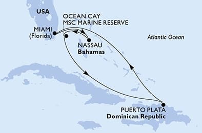 6 nights Caribbean cruise on MSC Meraviglia
from 🇺🇸 Miami