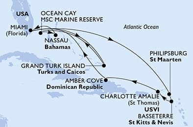14 nights Caribbean cruise on MSC Meraviglia
from 🇺🇸 Miami