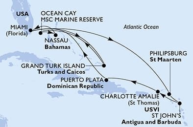 14 nights Caribbean cruise on MSC Meraviglia
from 🇺🇸 Miami