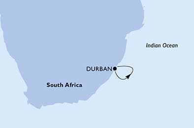 2 nights South African cruise on MSC Armonia
from 🇿🇦 Durban