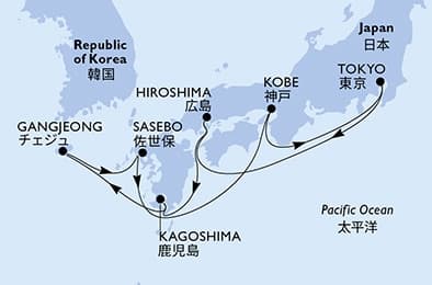 10 nights Asian cruise on MSC Bellissima
from 🇯🇵 Tokyo