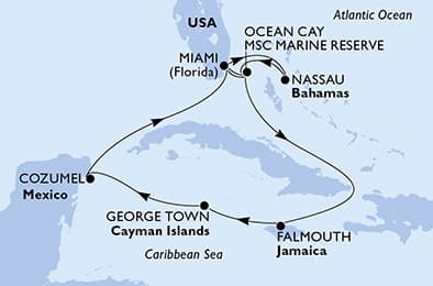 11 nights Caribbean cruise on MSC Seaside
from 🇺🇸 Miami