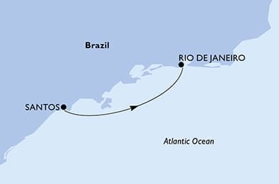 1 night Extraordinary cruise on MSC Virtuosa
from 🇧🇷 Santos (Sao Paulo) to 🇧🇷 Rio de Janeiro