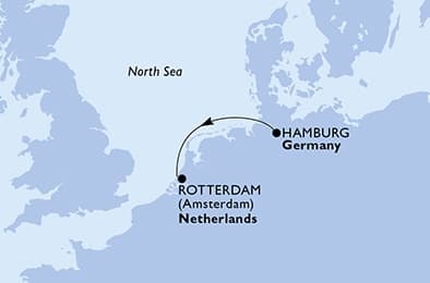 2 nights North European cruise on MSC Preziosa
from 🇩🇪 Hamburg to 🇳🇱 Rotterdam
