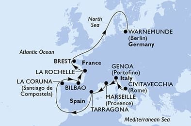 12 nights North European cruise on MSC Magnifica
from 🇮🇹 Civitavecchia to 🇩🇪 Rostock (Berlin)