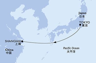 3 nights Asian cruise on MSC Bellissima
from 🇯🇵 Tokyo to 🇨🇳 Shanghai