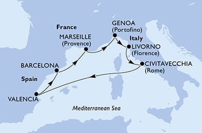 7 nights Mediterranean cruise on MSC Sinfonia
from 🇪🇸 Barcelona