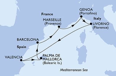 7 nights Mediterranean cruise on MSC Sinfonia
from ๐ช๐ธ Barcelona