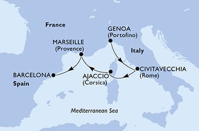 4 nights Extraordinary cruise on MSC Seaview
from ๐ฎ๐น Genova to ๐ช๐ธ Barcelona