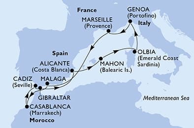 10 nights Mediterranean cruise on MSC Sinfonia
from 🇪🇸 Alicante
