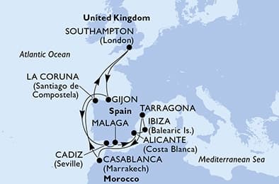 14 nights North European cruise on MSC Meraviglia
from 🇬🇧 Southampton