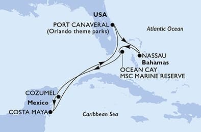 7 nights Caribbean cruise on MSC World Atlantic
from 🇺🇸 Port Canaveral