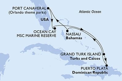 7 nights Caribbean cruise on MSC World Atlantic
from 🇺🇸 Port Canaveral